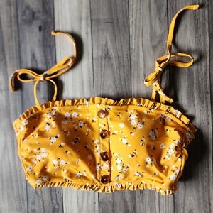 NWOT Xhilaration yellow swim top